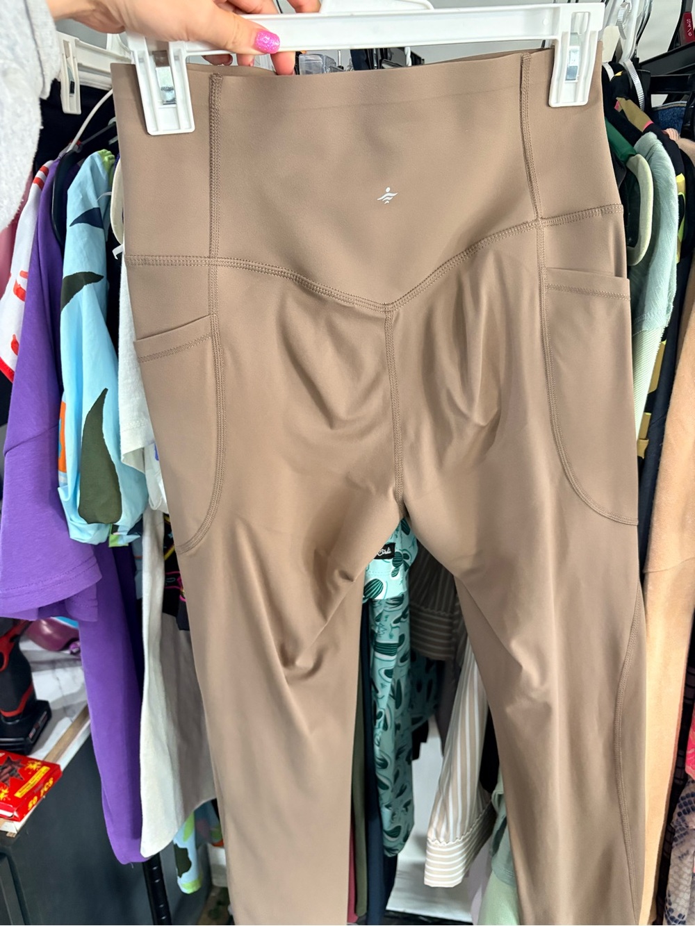 HALARA High-Waist Pocket Leggings in Brown